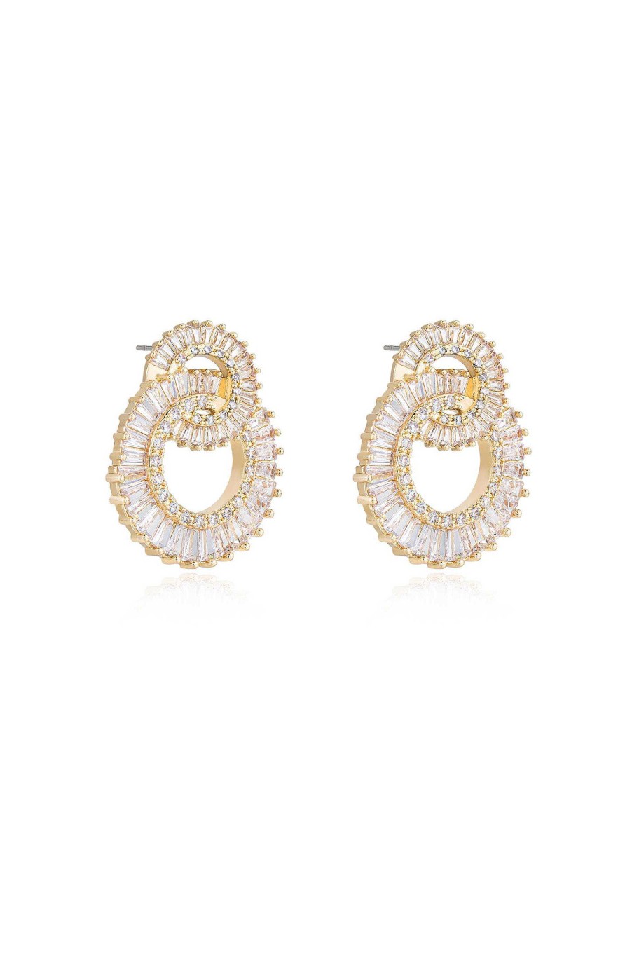 Earrings Ettika | Rotating Circles 18K Gold Plated Crystal Earrings