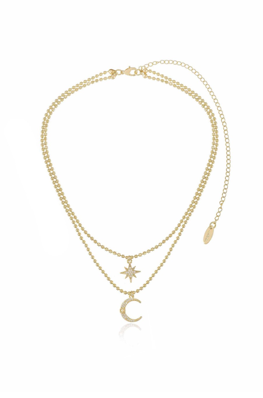 Necklaces Ettika | Celestial Moon And Star 18K Gold Plated Layered Necklace