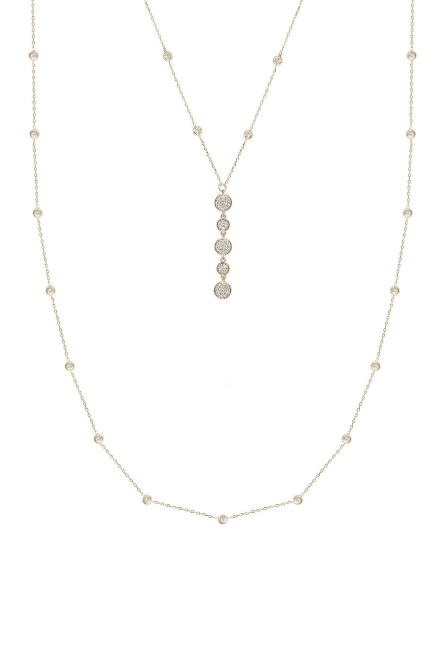 Necklaces Ettika | Black Tie Layered Crystal And 18K Gold Plated Necklace Set