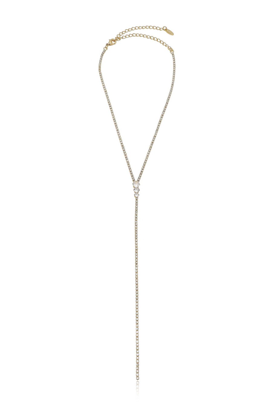 Necklaces Ettika | Crystal Strip 18K Gold Plated Lariat