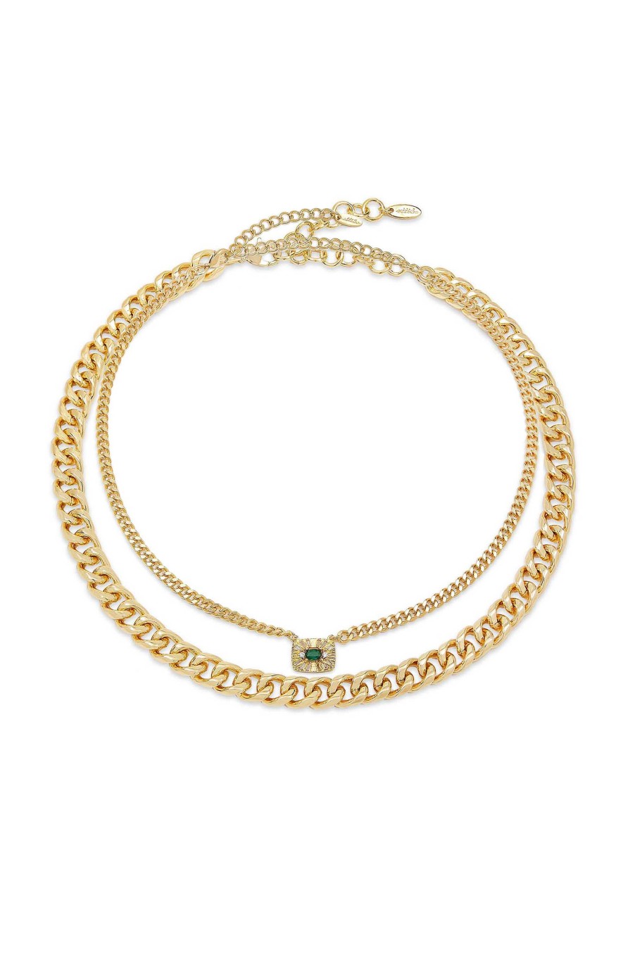 Necklaces Ettika | Emerald Green Crystal Pendant 18K Gold Plated Necklace Set