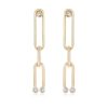 Earrings Ettika | Crystal Spotted 18K Gold Plated Linked Dangle Earrings