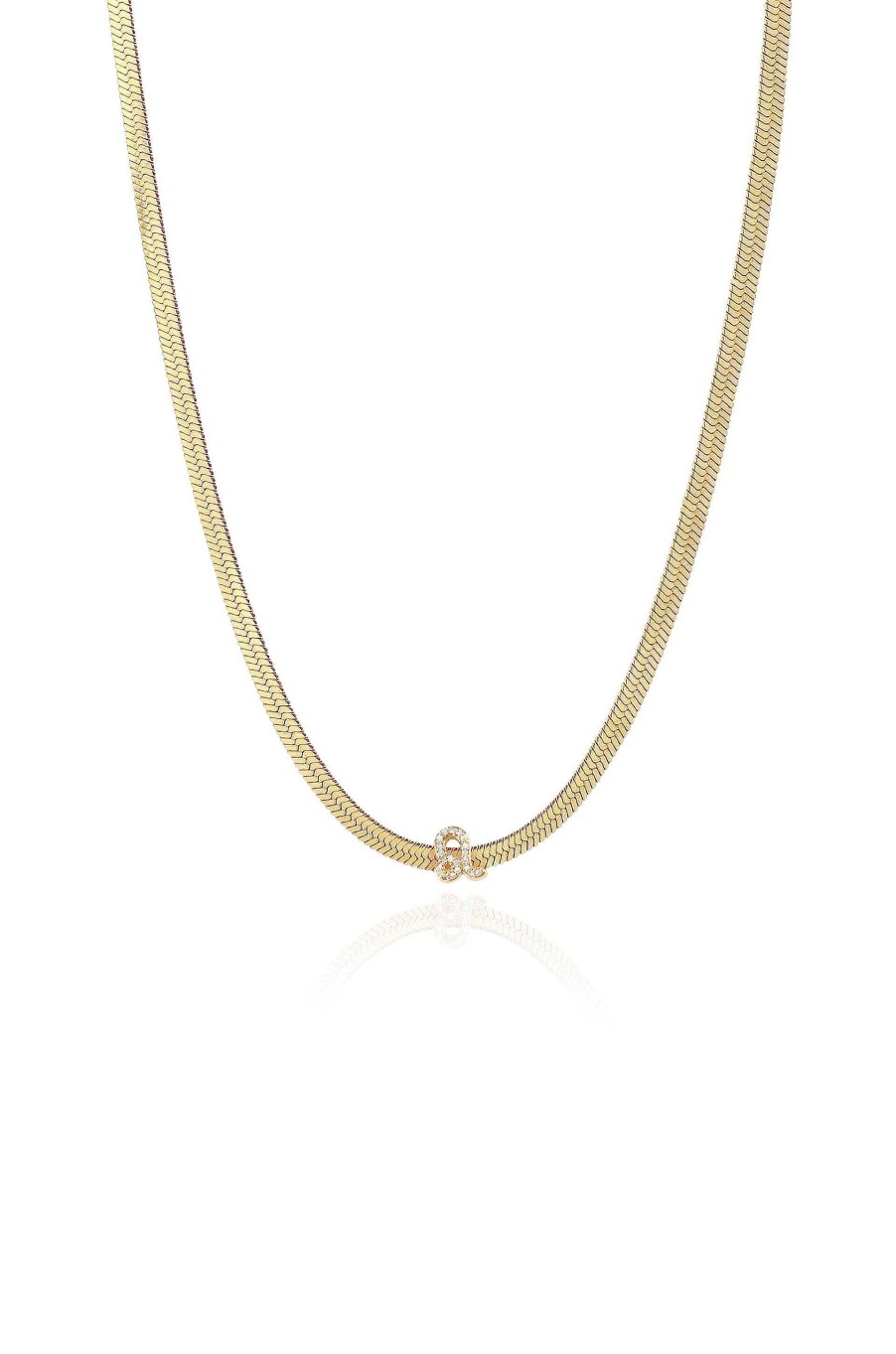 Necklaces Ettika | Zodiac Herringbone 18K Gold Plated Necklace