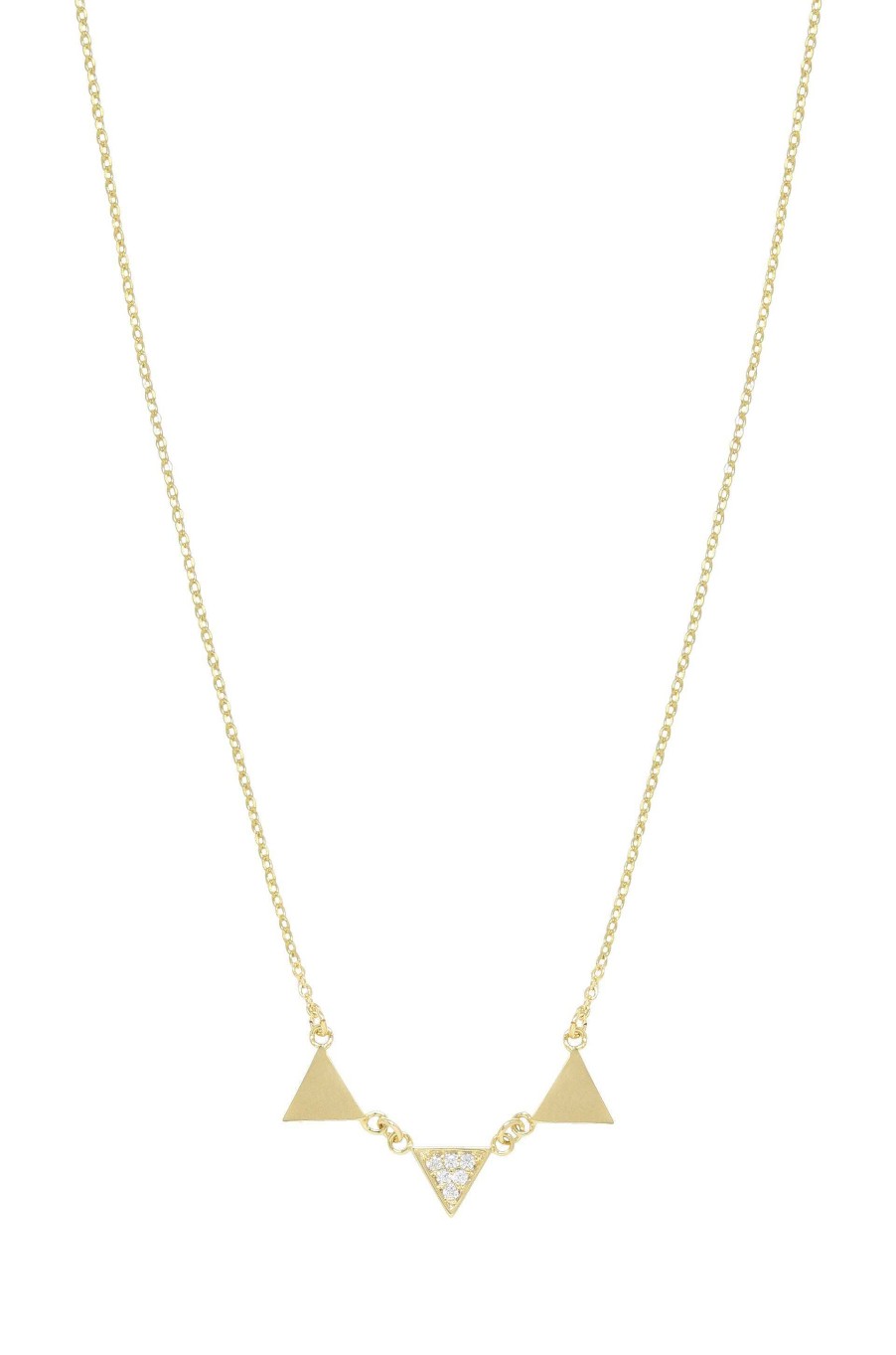 Necklaces Ettika | Three Point 18K Gold Plated Crystal Necklace