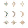 Earrings Ettika | Celestial Mixed 18K Gold Plated Earring Stud Set