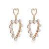 Earrings Ettika | Big Heart Pearl And 18K Gold Plated Dangle Earrings