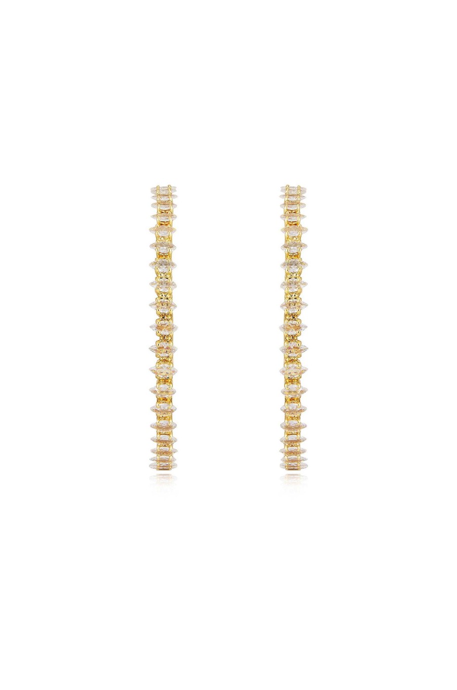 Earrings Ettika | Spotlight Crystal 18K Gold Plated Hoop Earrings