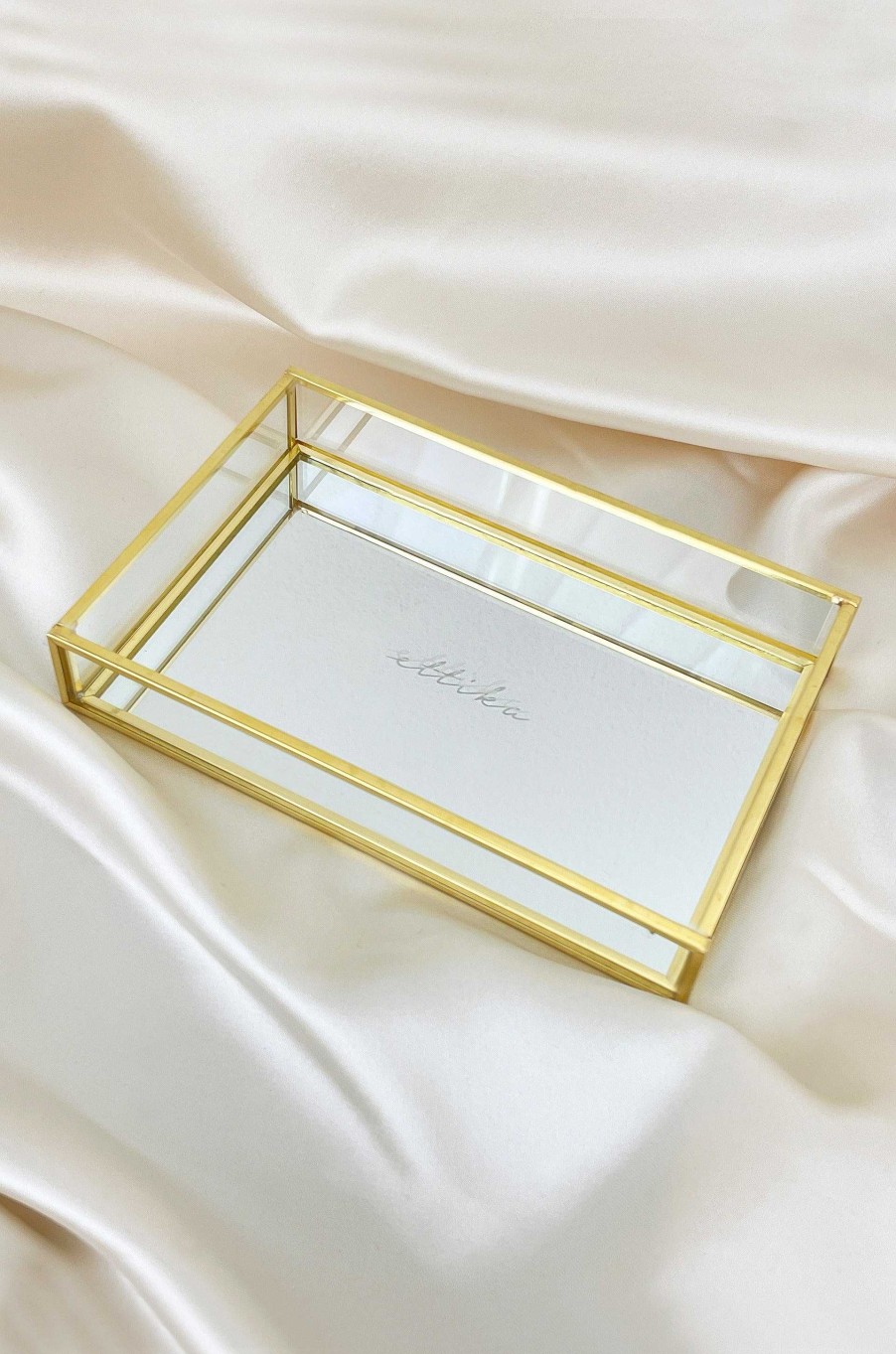 Jewelry Boxes & Trays Ettika | Rectangle Mirror Bottom Jewelry And Display Tray