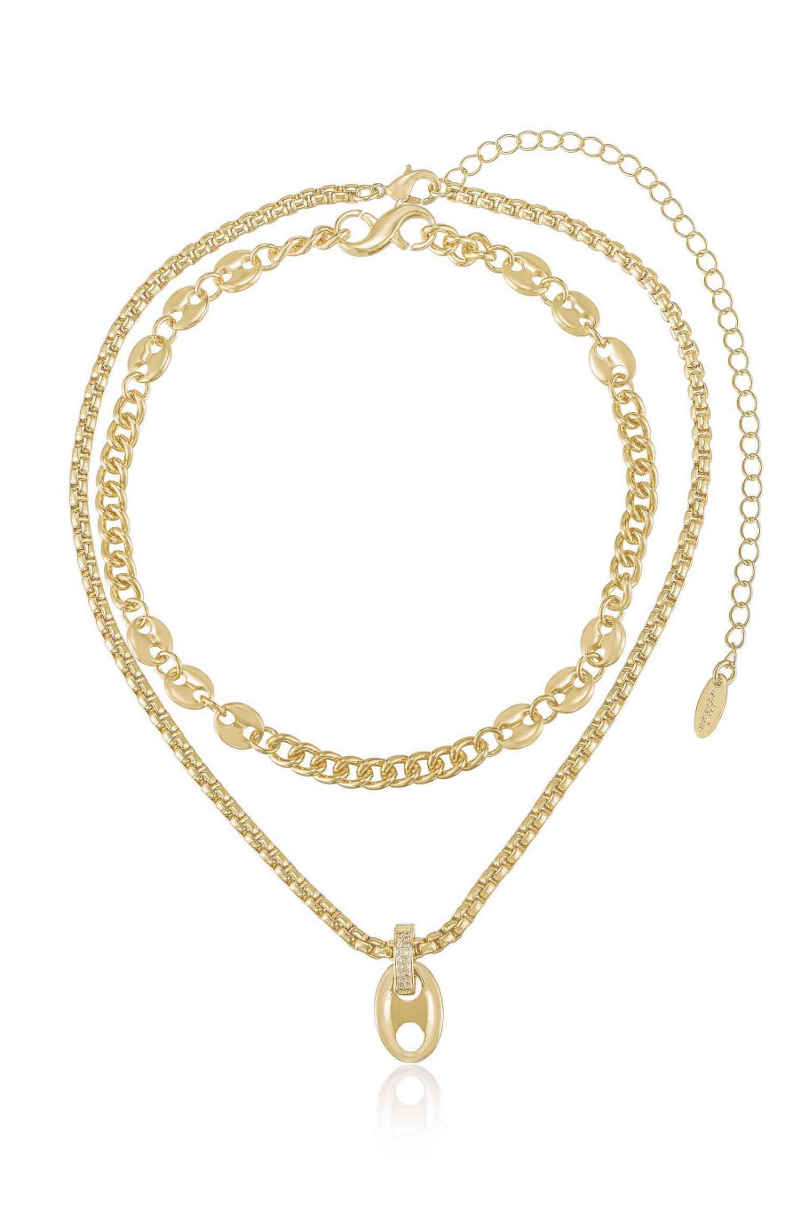 Necklaces Ettika | Modern Golden Girl 18K Gold Plated Necklace Set