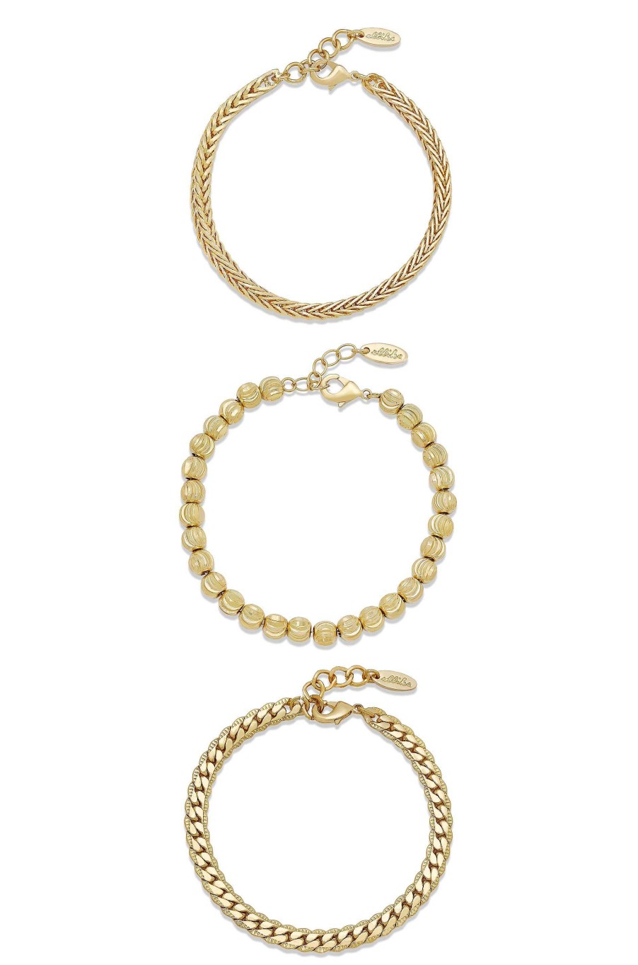 Bracelets Ettika | Classical 18K Gold Plated Trio Bracelet Set