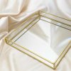 Jewelry Boxes & Trays Ettika | Large Square Mirror Bottom Jewelry And Display Tray