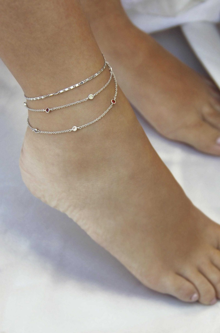 Anklets Ettika | Over The Rainbow Multi-Chain Crystal Anklet