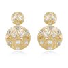 Earrings Ettika | Double Crystal Studded Disc 18K Gold Plated Earrings