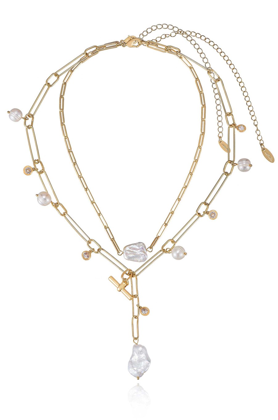 Necklaces Ettika | Deep Water Pearl 18K Gold Plated Lariat Necklace